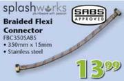 SplashWorks Braided Flexi Connector (FBC350SABS)-350mmx15mm