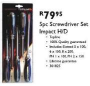 5 Pcs Screwdriver Set Impact H/D