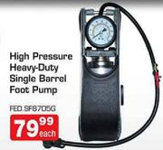 High Pressure Heavy Duty Single barrel Foot Pump(SF8705G)-Each