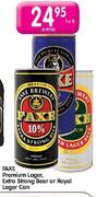 Faxe Premium Lager, Extra Strong Beer Or Royal Lager Can-1Ltr Each