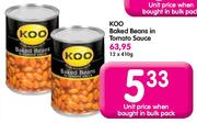 Koo Baked Beans In Tomato Sauce-12x410g