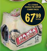 Hansa Pilsener Carry Pack-12 x 330ml Per Pack