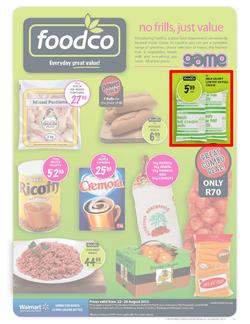 Foodco Gauteng & Polokwane : No Frills, Just Value (22 Aug - 26 Aug), page 1