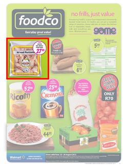 Foodco Gauteng & Polokwane : No Frills, Just Value (22 Aug - 26 Aug), page 1