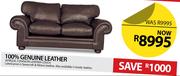 Afrique 2 Division Leather Couch