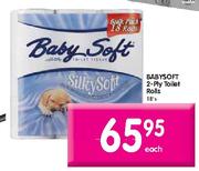 Babysoft 2-Ply Toilet Rolls-18's Each 