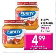 Purity 2nd Foods-125ml Each
