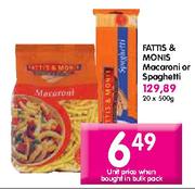 Fattis & Monis Macaroni Or Spaghetti-20x500g