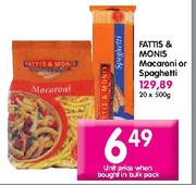 Fattis & Monis Macaroni Or Spaghetti-500g