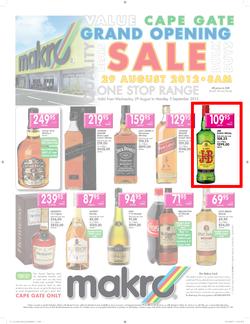 Makro : Cape Gate Grand Opening - Liquor (29 Aug - 3 Sep), page 1