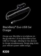 Blackberry Duo-USB Car Charger-Each