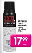Lentheric Solo Deo Body Spray-210ml