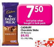 Cadbury Chocolate Slabs-12x90/100g