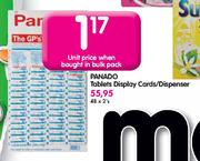 Panado Tablets Display Cards/Dispenser-48x2's