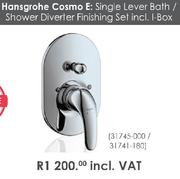 Hansgrohe Cosmo E Single Lever Bath/Shower Diverter Finishing Set Incl.l-Box
