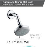 Hansgrohe Chroma 100:Vario Overhead Shower Rose & Arm