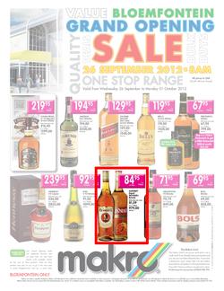 Makro : Bloemfontein Grand Opening - Liquor (26 Sep - 1 Oct), page 1