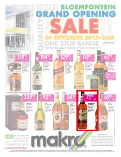 Makro : Bloemfontein Grand Opening - Liquor (26 Sep - 1 Oct), page 1