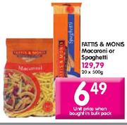 Fatti's & Moni's Macaroni or Spaghetti-500g each