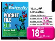 Butterfly A4 Pocket Files-30 Page Each