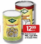 Jemz Coconut Milk, Light Milk Or Cream-400Ml Each