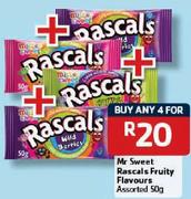Mr Sweet Rascals Fruity Flavours-4x50Gm