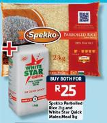 Spekko Parboiled Rice (2Kg) And White Star Quick Maize Meal- 1Kg Each