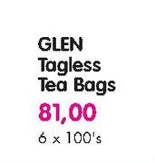 Glen Tagless Tea Bags-6 x 100's