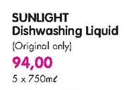 Sunlight Dishwashing Liquid(Original Only)-5 x 750ml