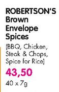 Robertson's Brown Envelope Spices(BBQ, Chicken, Steak & Chops, Spice For Rice)-7gm