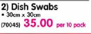 Caterers Choice Dish Swabs-30cm X 30cm Per 10 Pack
