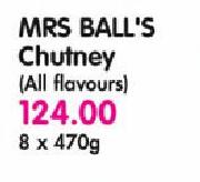 Mrs Ball's Chutney(All Flavours)-8 X 470g