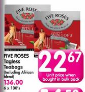 Five Roses Tagless Teabags(Excluding African Blend)-100 Per Pack