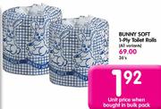Bunny Soft 1-Ply Toilet Rolls(All variants)-Each