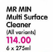 Mr Min Multi Surface Cleaner(All variants)-6 X 275ml