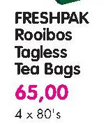 Freshpak Rooibos Tagless Tea Bags- 4X80's