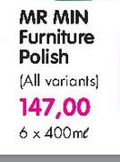 Mr Min Furniture Polish(All Variants)-6X400ml