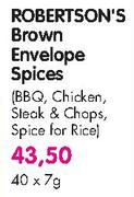 Robertson's Brown Envelope Spices(BBQ, Chicken, Steak & Chops, Spice For Rice)-40X7gm
