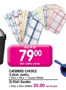 Caterers Choice 10 Pack Dish Cloths-45cmx70cm