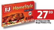 I & J Home Style Rib Burger Patties-400Gm