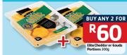 Elite Cheddar Or Gouda Portions-2x300Gm