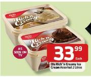 Ola Rich 'N Creamy Ice Cream-2Ltr Each