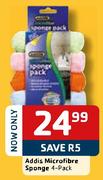 Addis Microfibre Sponge-4's pack