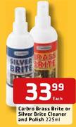 Carbro Brass Brite Or Silver Brite Cleaner And Polish-225ml Each