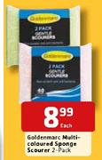 Goldenmarc Multi Coloured Sponge Scourer-2 Pack Each
