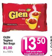 Glen Tagless Tea Bags-100's