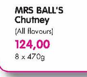 Mrs Ball's Chutney(All Flavours)-8X470g 