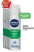 Nivea Shaving Gel-4x200Ml