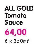 All Gold Tomato Sauce-6 x 350ml