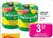 Twinsaver Toilet Rolls(1 Ply-Wrapped) Each